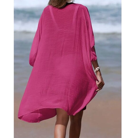 Pink Swim Cover Up Kaftan Dress Top NEW - Picture 3 of 8